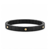 DEMEGLIO Satin Black Ceramic 18K Yellow Gold Screw Scacco Bracelet